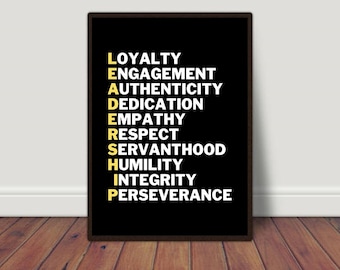 Leadership Art Print, Home Decor, Retirement Gift, Boss Gift, Inspirational Print, Office Art, Gift for a Leader, Leadership Appreciation