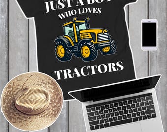 Just a Boy who Loves Tractors, Farm Tractor Shirt, Country Tractor Shirt, Tractor Lover Shirt, Farm Tractor Shirt, Farming Tee, Youth Shirt
