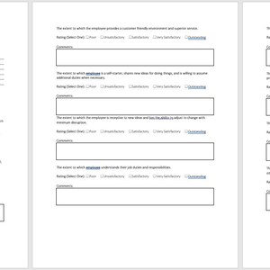 Employee Performance Review Template, Performance Evaluation, Word-Employee Performance Evaluation, Performance Appraisal, Editable File