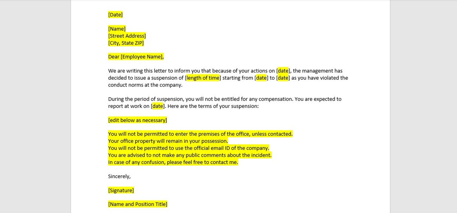 Employee Suspension Without Pay Letter Template Employee Suspension employee-suspension-without-pay-letter-template-employee-suspension