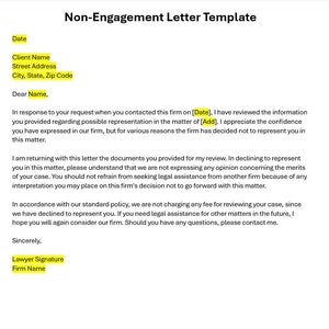 Plantilla de carta de no compromiso editable, plantilla de carta de no compromiso, plantilla de no compromiso, plantilla de Word, carta simple, plantilla