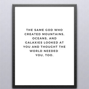 The Same God Who Created Mountains..., Christian Print, Christian Wall Art, Faith Printable, Spiritual Printable, Home Decor, Office Decor