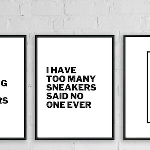 Set of 3 Sneakerhead Decor, Wall Print, Sneaker Lover, Men Bedroom Art, Shoe Lover Gift, Teen Bedroom Print, Housewarming Gift