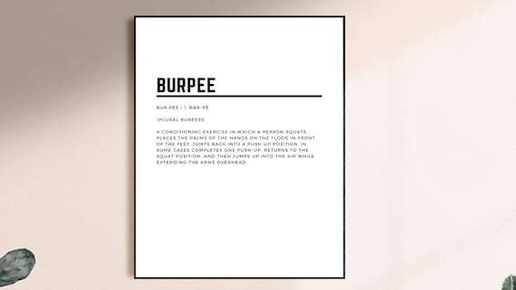 Definition Print, Gym Wall Art, Motivational Print, Inspirational Wall Art, Inspiration Wall Art, Home Gym Print, Workout Print, Gym Poster
