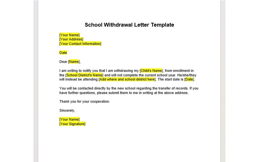 School Withdrawal Letter Template Withdrawal Letter Template School school-withdrawal-letter-template-withdrawal-letter-template-school