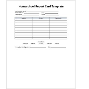 Plantilla de educación en el hogar, tarjeta de informe de educación en el hogar, plantilla de tarjeta de informe de educación en el hogar, plantilla de tarjeta de informe, plantilla de Word, plantilla simple