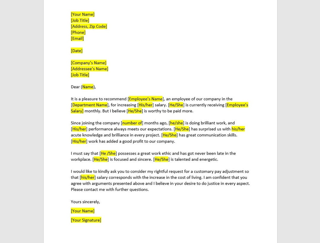Salary Increase Recommendation Letter Template Salary Increase salary-increase-recommendation-letter-template-salary-increase
