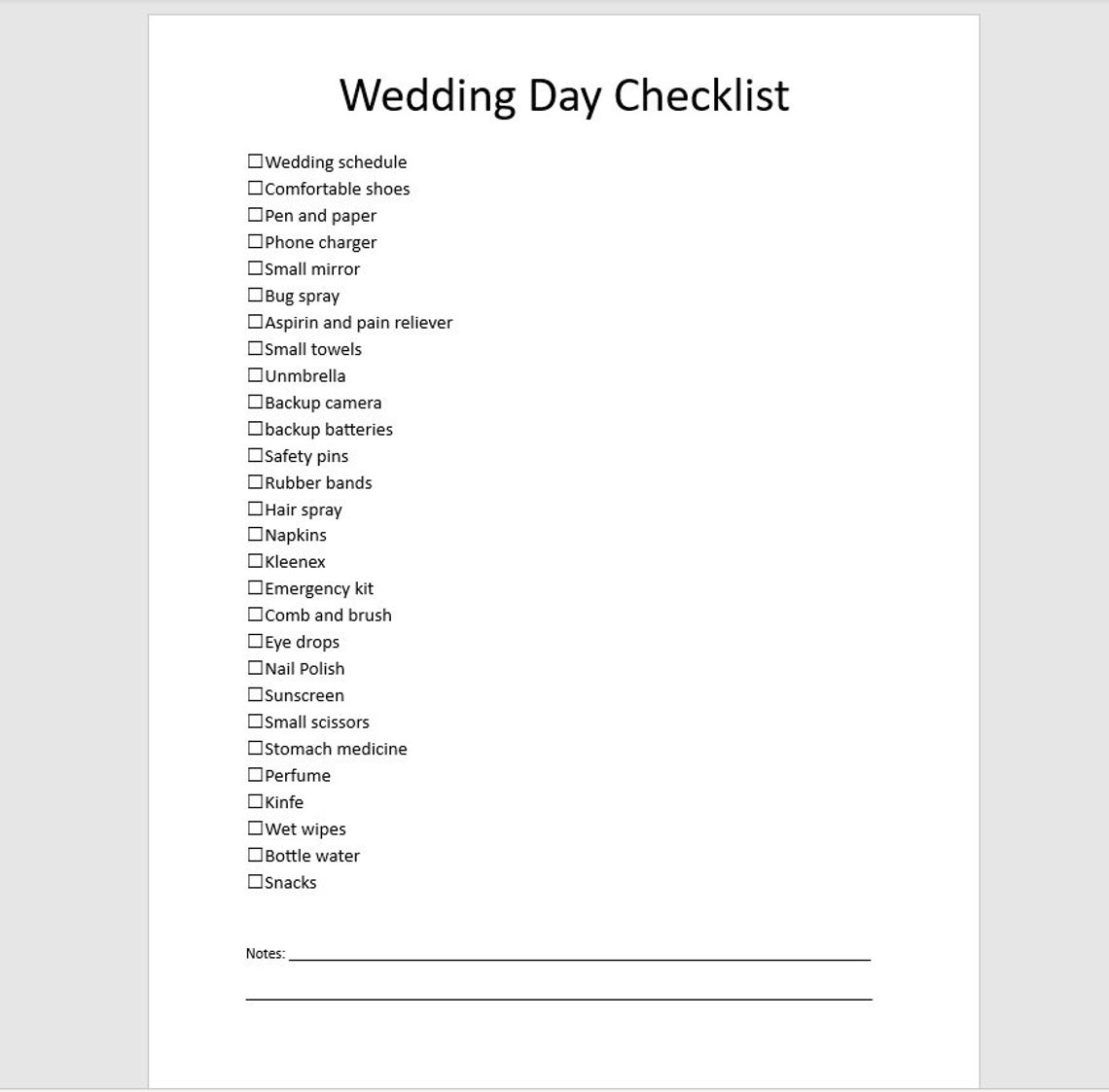 Wedding Day Checklist, Wedding Day Checklist Template, Wedding Day ...