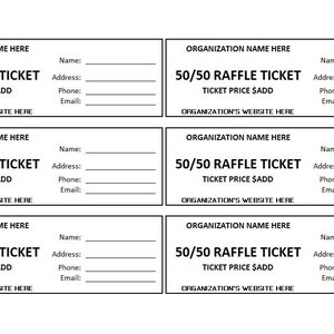 Bearbeitbares 50/50-Verlosungsticket, 50/50-Verlosung, Geben Sie ein, um das druckbare Ticket zu gewinnen, das 50/50-Verlosungsticket, das Sie 50/50-Lokalvorlage drucken können
