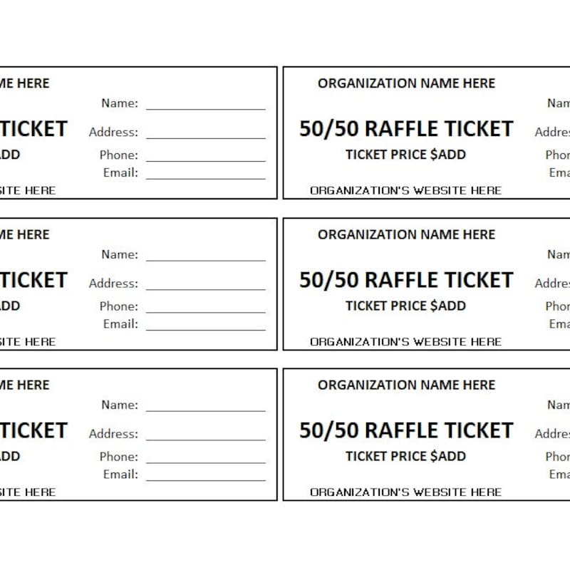 Raffle Tickets Etsy