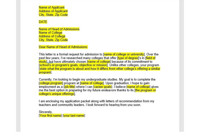 Admission Letter Template College Admissions Letter College admission-letter-template-college-admissions-letter-college