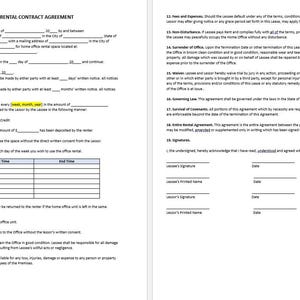 Contrato de alquiler de oficina en casa, plantilla de contrato de alquiler de oficina, alquiler de oficina, contrato de alquiler, plantilla de Word, plantilla simple