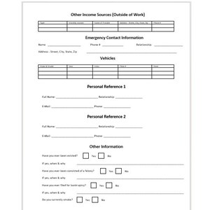 Room Rental Application Template, Rental Application, Rental Template ...