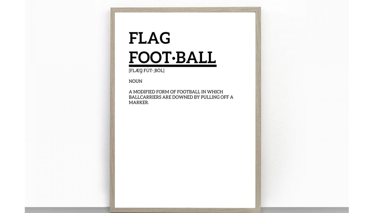 Flag Football Definition, Flag Football Print, Flag Football Decor