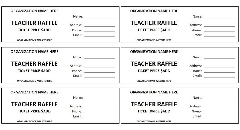 Editable Teacher Ticket, Teacher Raffle, Enter to Win Printable Ticket ...