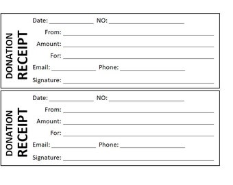 Editable Donation Receipt Template, Donation Receipt, Editable Excel Template, Fundraising Receipt Template, Excel Template, Template