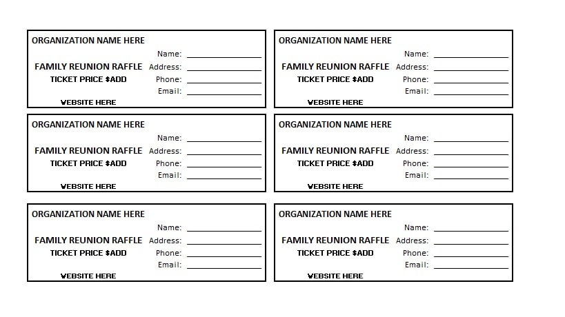 Editable Family Reunion Printable Raffle Ticket, Enter to Win Printable Ticket, Family Reunion Printable Raffle Ticket Template, DIY Ticket