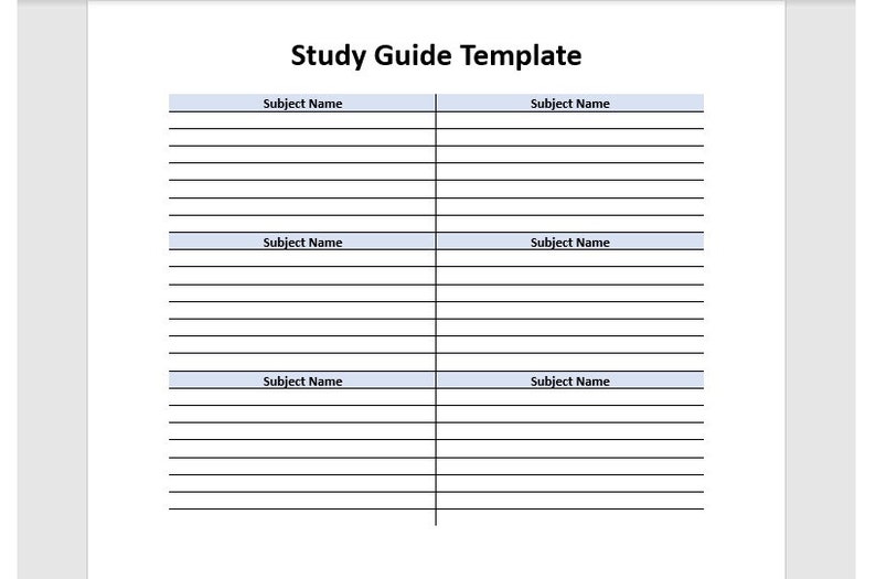 Editable Study Guide, Study Guide Template, Note Taking Template ...