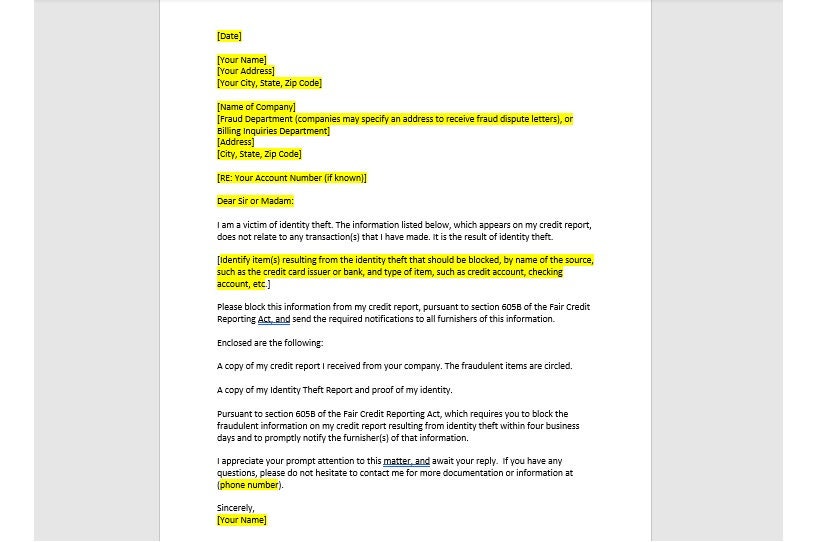 Identity Theft Letter Template Identity Theft Letter Identity Theft Identity Theft Letter Template Identity Theft Letter Identity Theft