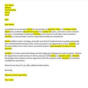 Empfehlungsschreiben für eine Promotion, Empfehlungsschreiben, Empfehlungsbrief, Vorlage, Word Template, Word Letter, Word Letter