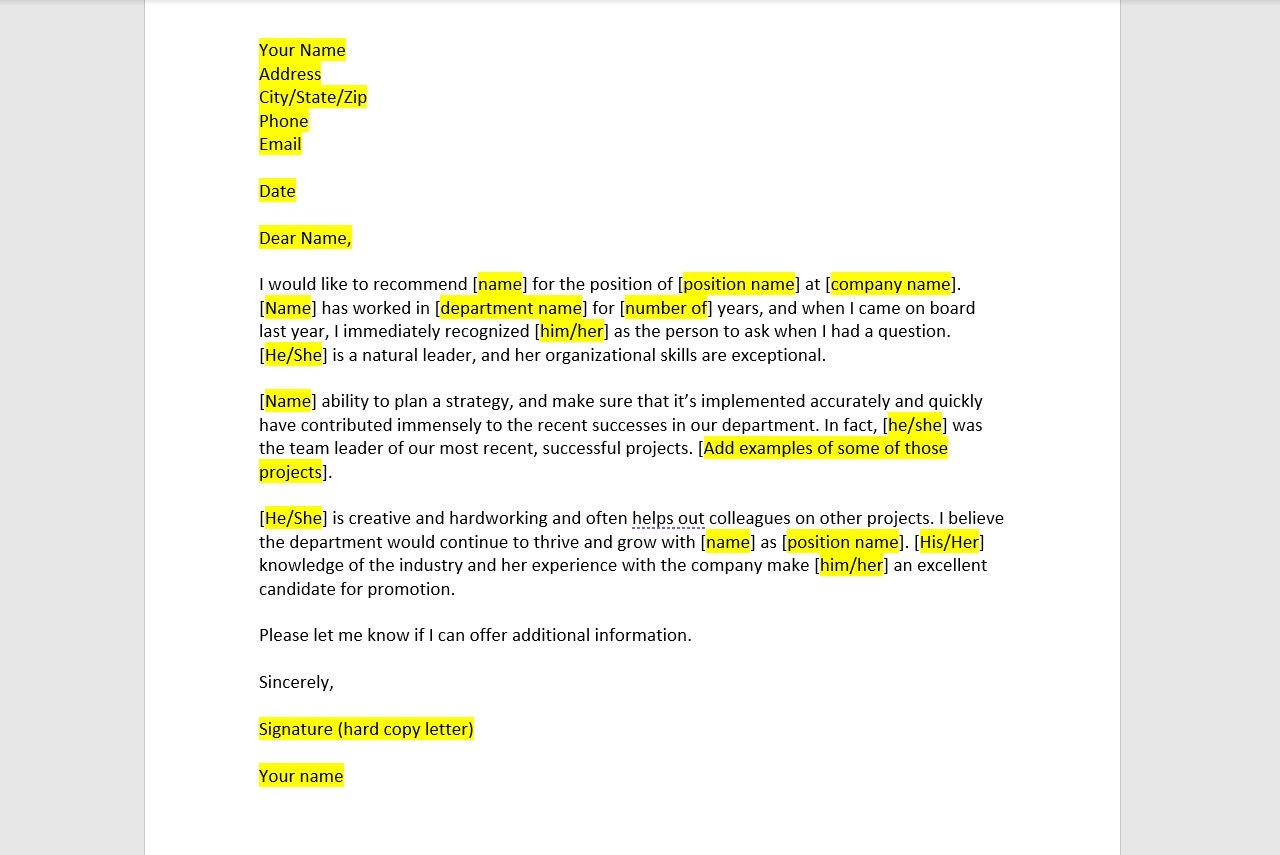 Recommendation Letter For A Promotion Recommendation Letter recommendation-letter-for-a-promotion-recommendation-letter