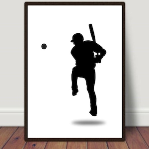 Silhouette Print, Softball Lover Print, Softball Art, Softball Decor, Sports Decor, Boys Room Decor, Softball Decor, Softball Fan Art