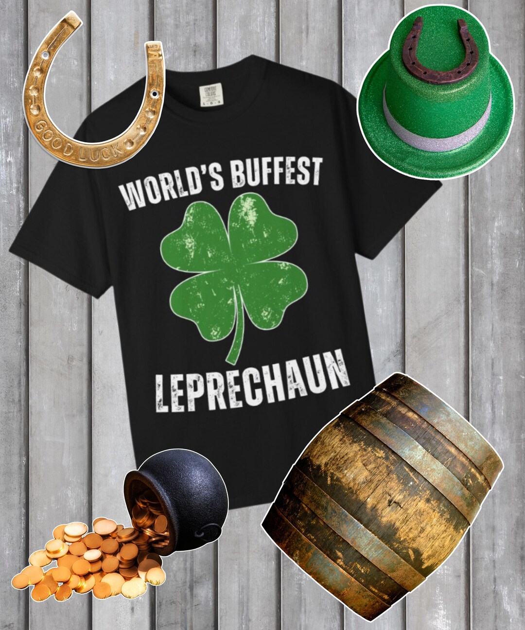 Buffest World's Buffest Leprechaun T-shirt | Shamrock St. Patrick's Day Tee - Etsy