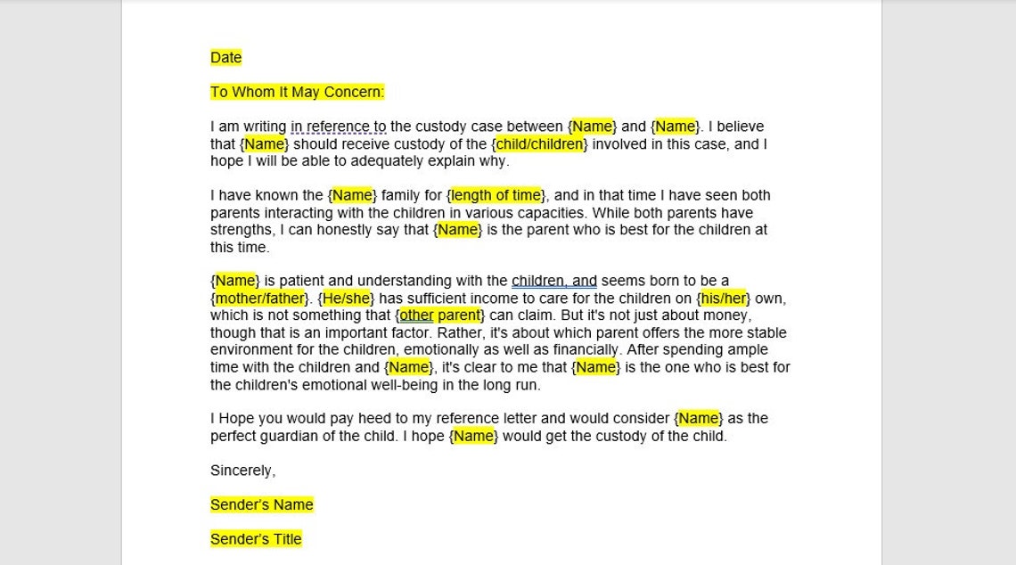 Character Reference Letter For Custody Child Custody Letter Character character-reference-letter-for-custody-child-custody-letter-character