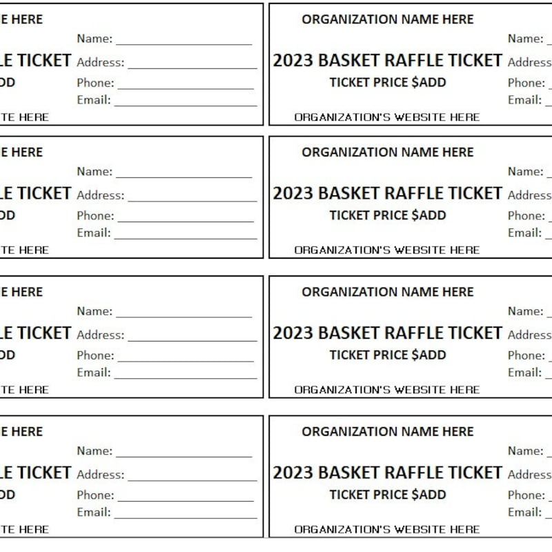 Raffle Tickets Etsy