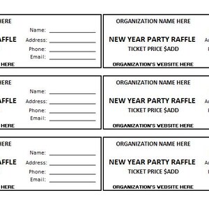Raffle Ticket Template Excel