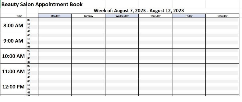 Editable Client Appointment Book, Beauty Salon Appointment Book, Salon ...