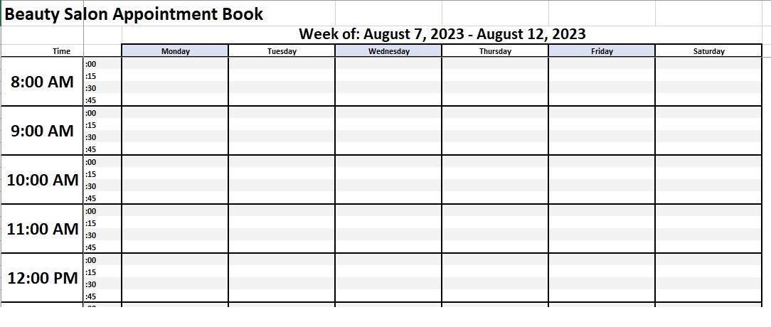 Editable Client Appointment Book, Beauty Salon Appointment Book, Salon Appointment Book Template, Beauty Salon Template, Simple Template - Etsy