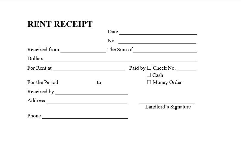 Rent Receipt Template Rent Receipt Receipt Template Word Etsy Canada