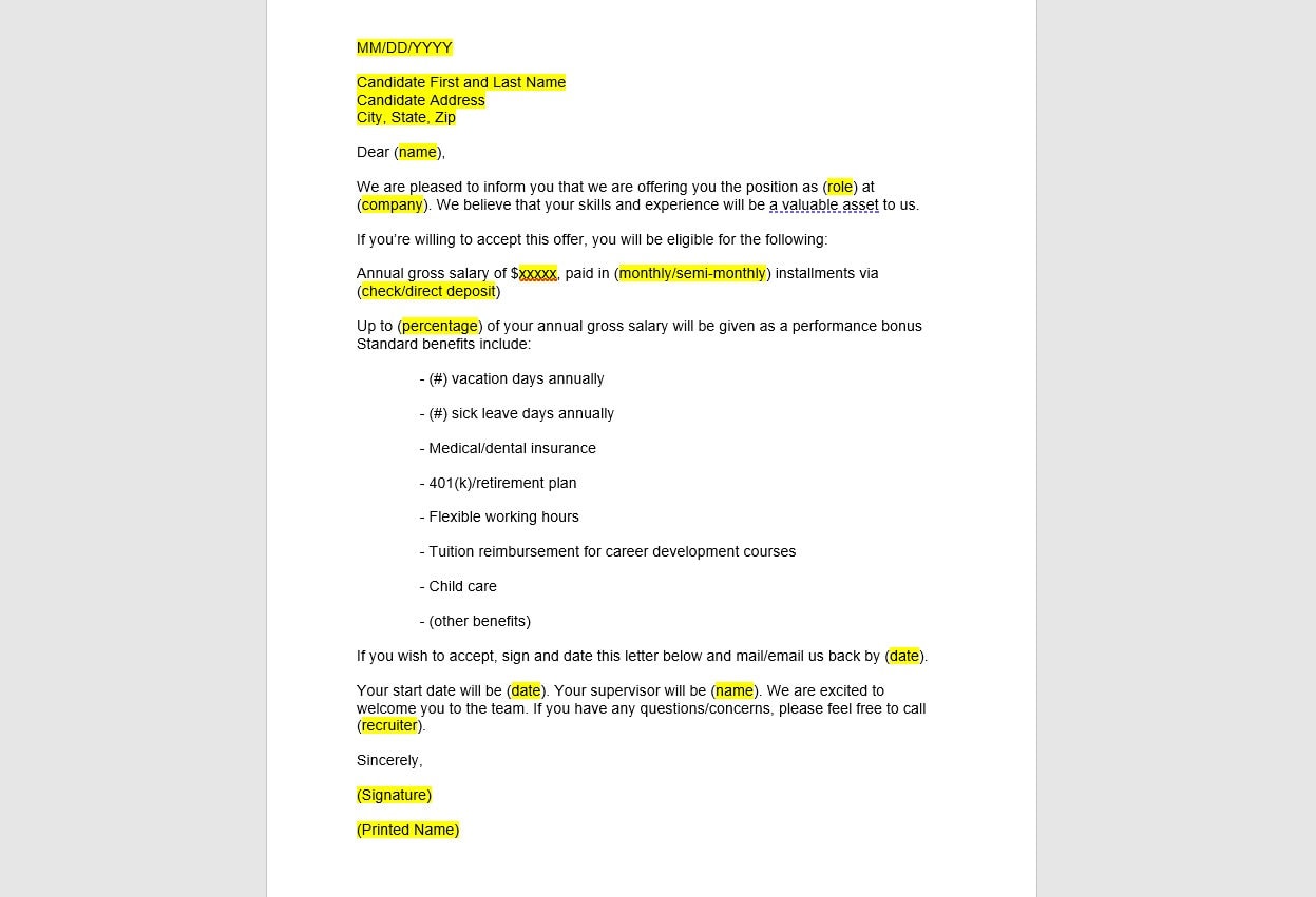 雇用オファー レター テンプレート、雇用オファー レター、雇用オファー テンプレート、雇用オファー Word、求人オファー レター テンプレート -  Etsy 日本