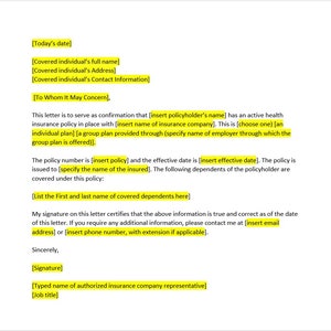 保険証明書のテンプレート、保険証明書のテンプレート、保険証明書のテンプレート、Word テンプレート、シンプルな手紙、Word の手紙