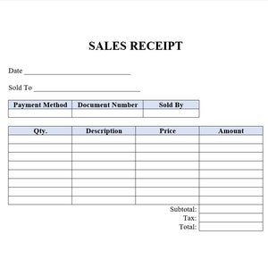 Plantilla de recibo de venta, recibo de ventas, plantilla de recibo, plantilla de Word, plantilla simple, plantilla de Word