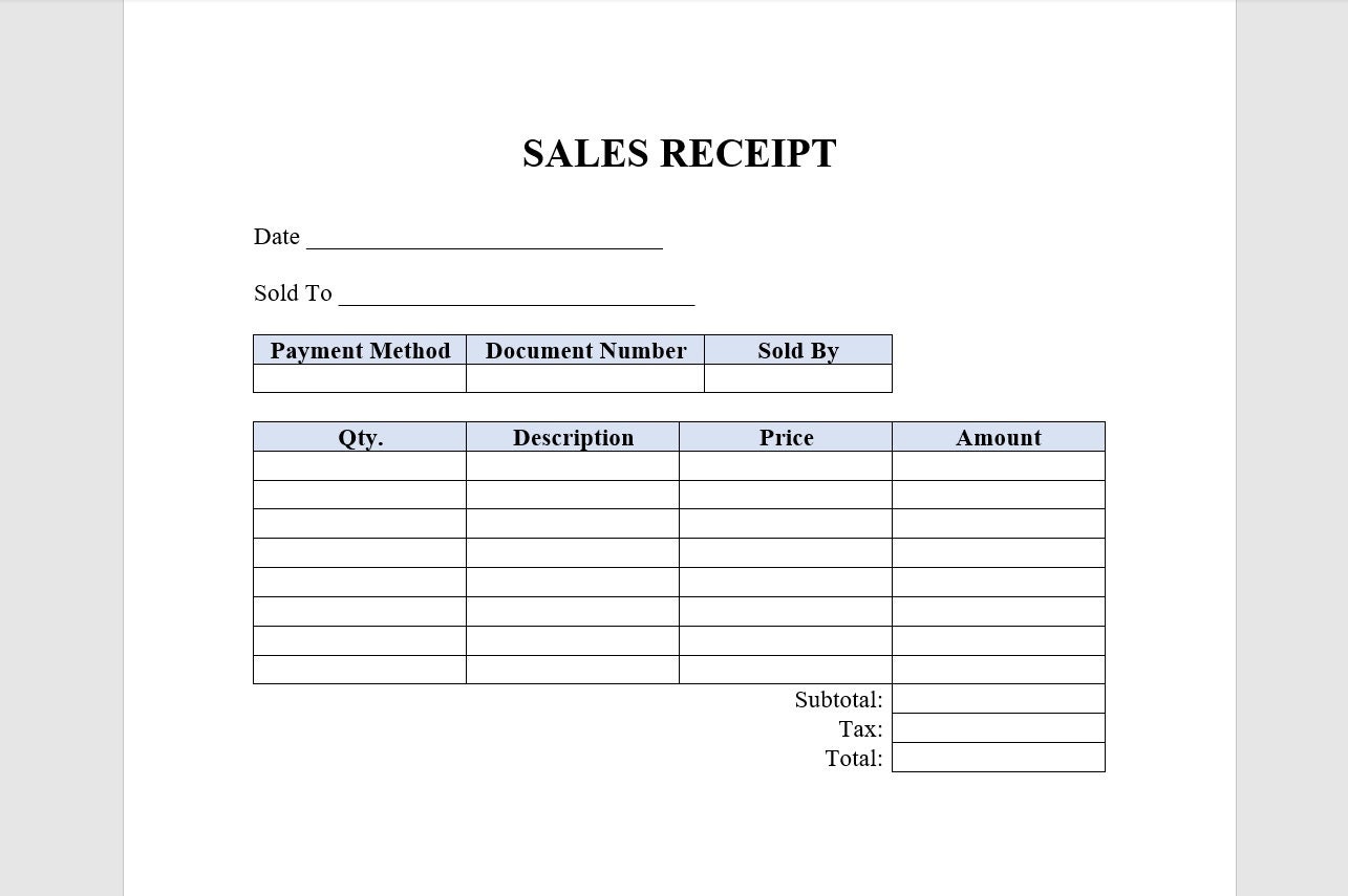 Free Printable Sales Receipt Template Easy Download Printables For Free Printable Sales Receipt Template Easy Download Printables For