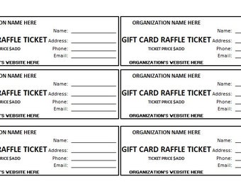 Bearbeitbare Geschenkkarte Tombola Ticket, Geschenkkarte Tombola, Enter to Win druckbares Ticket, Geschenkkarte druckbare Raffle Ticket Vorlage, Enter to Win