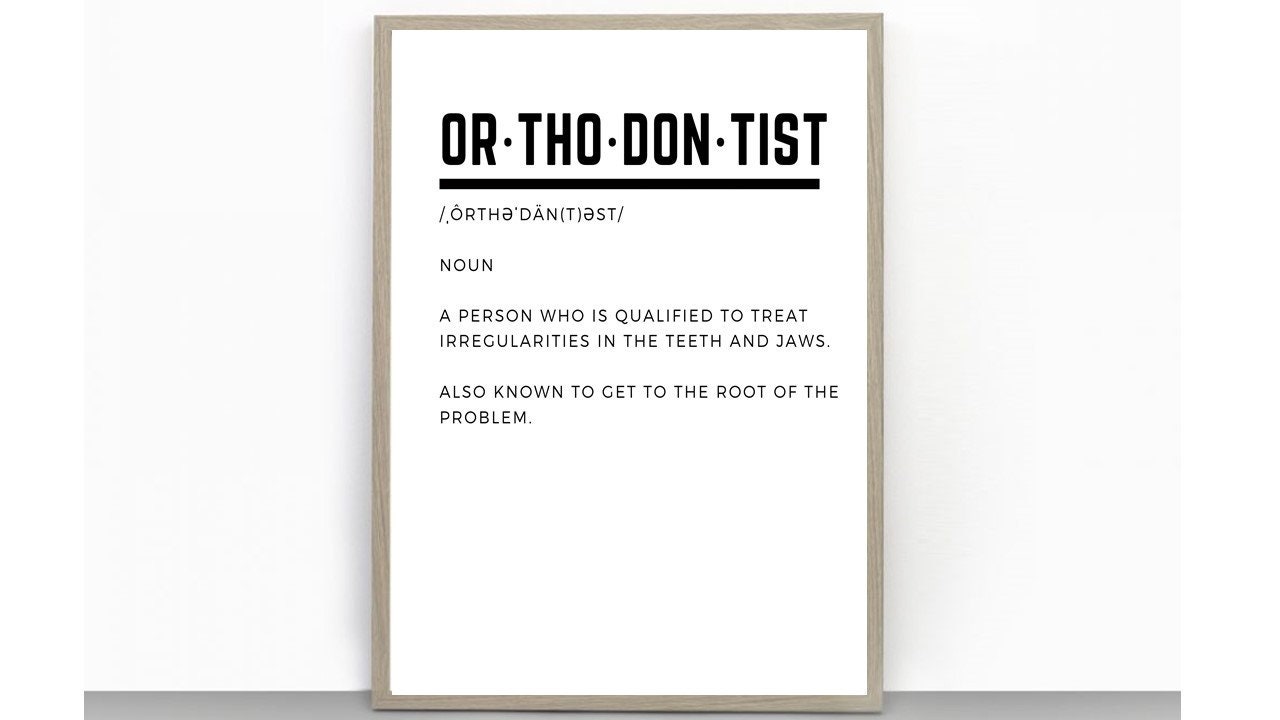Orthodontist Definition Print Orthodontist Student Gift Etsy