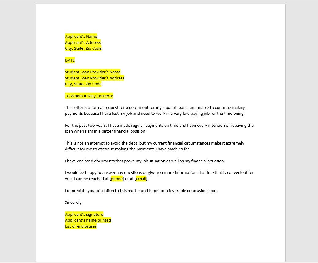 Student Loan Hardship Letter Template Student Loan Hardship Letter miaahmerlina