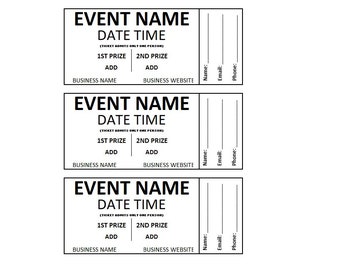 Editable Raffle Entry Form Ticket, Entry Form Printable Ticket, Printable Entry Form Template, Entry Form Ticket, Custom Ticket, Diy Ticket