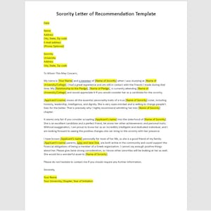 Plantilla de carta de recomendación de hermandad editable, plantilla de carta de recomendación, carta de recomendación de hermandad, carta de hermandad