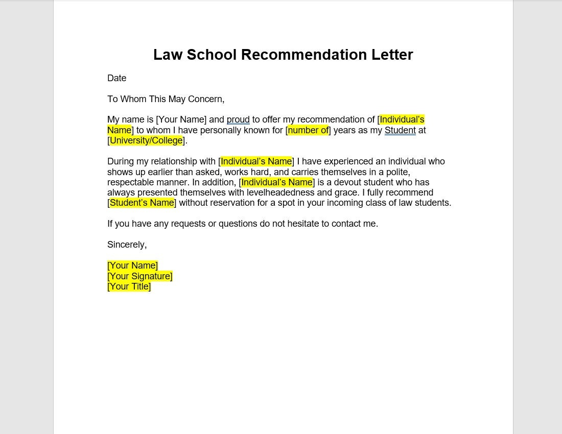 Law School Recommendation Letter Template Law School Recommendation law-school-recommendation-letter-template-law-school-recommendation
