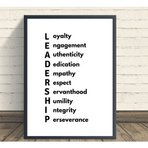 Leadership Art Print, Home Decor, Retirement Gift, Boss Gift, Inspirational Print, Office Art, Gift for a Leader, Leadership Appreciation