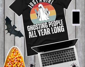 Nur ein Mädchen, das Leute das ganze Jahr lang kleidet, Halloween-Hemd, lustiges Geist-Hemd, lustiges Halloween-Hemd, Halloween-Geist-T-Stück