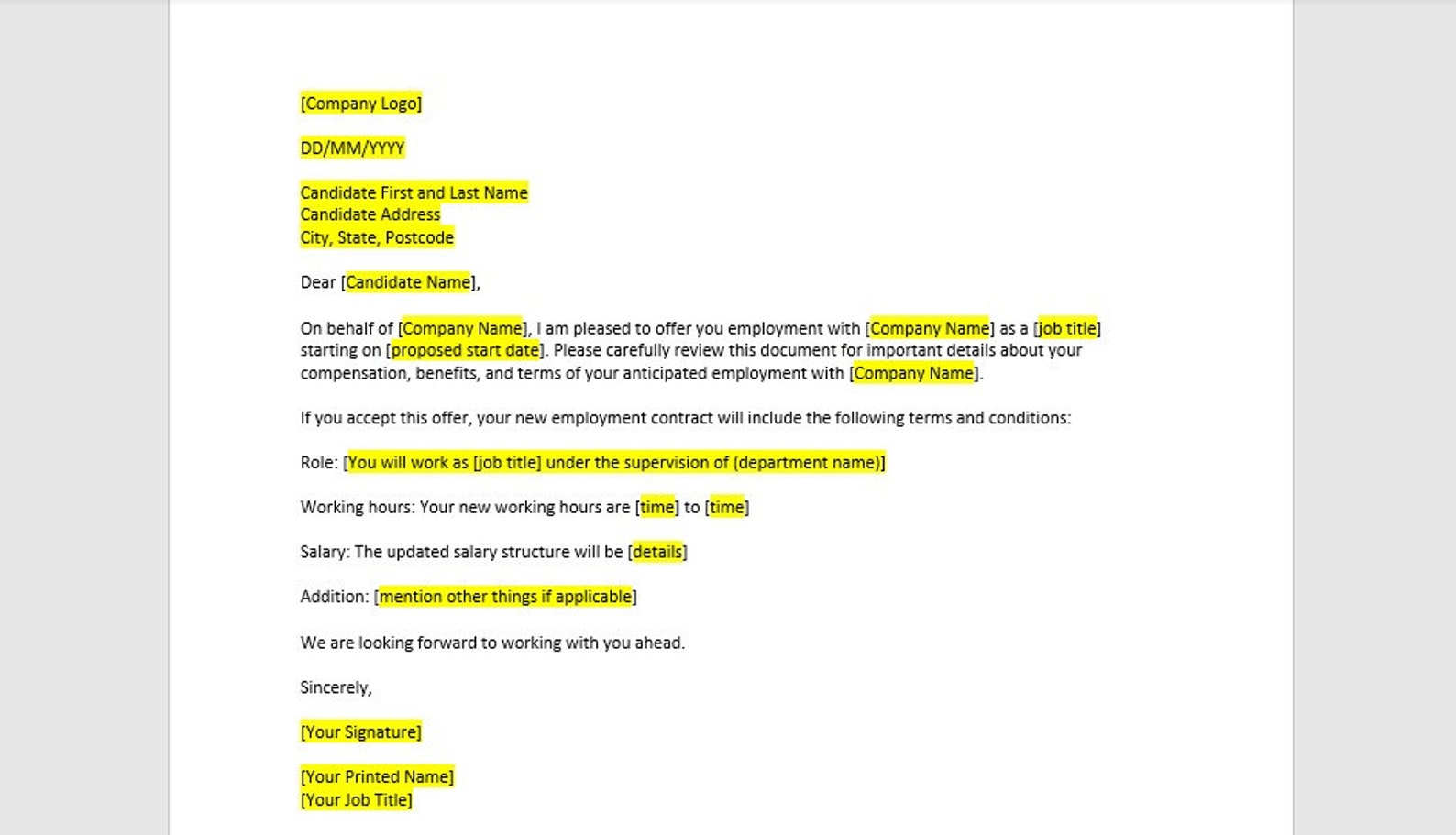 Part-time Job Offer, Part-time Job Offer Letter, Part-time Job Offer ...