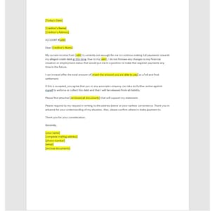 Plantilla de carta de liquidación de deuda de tarjeta de crédito, carta de liquidación de deuda, plantilla de liquidación de deuda, plantilla de carta de liquidación de deuda, plantilla