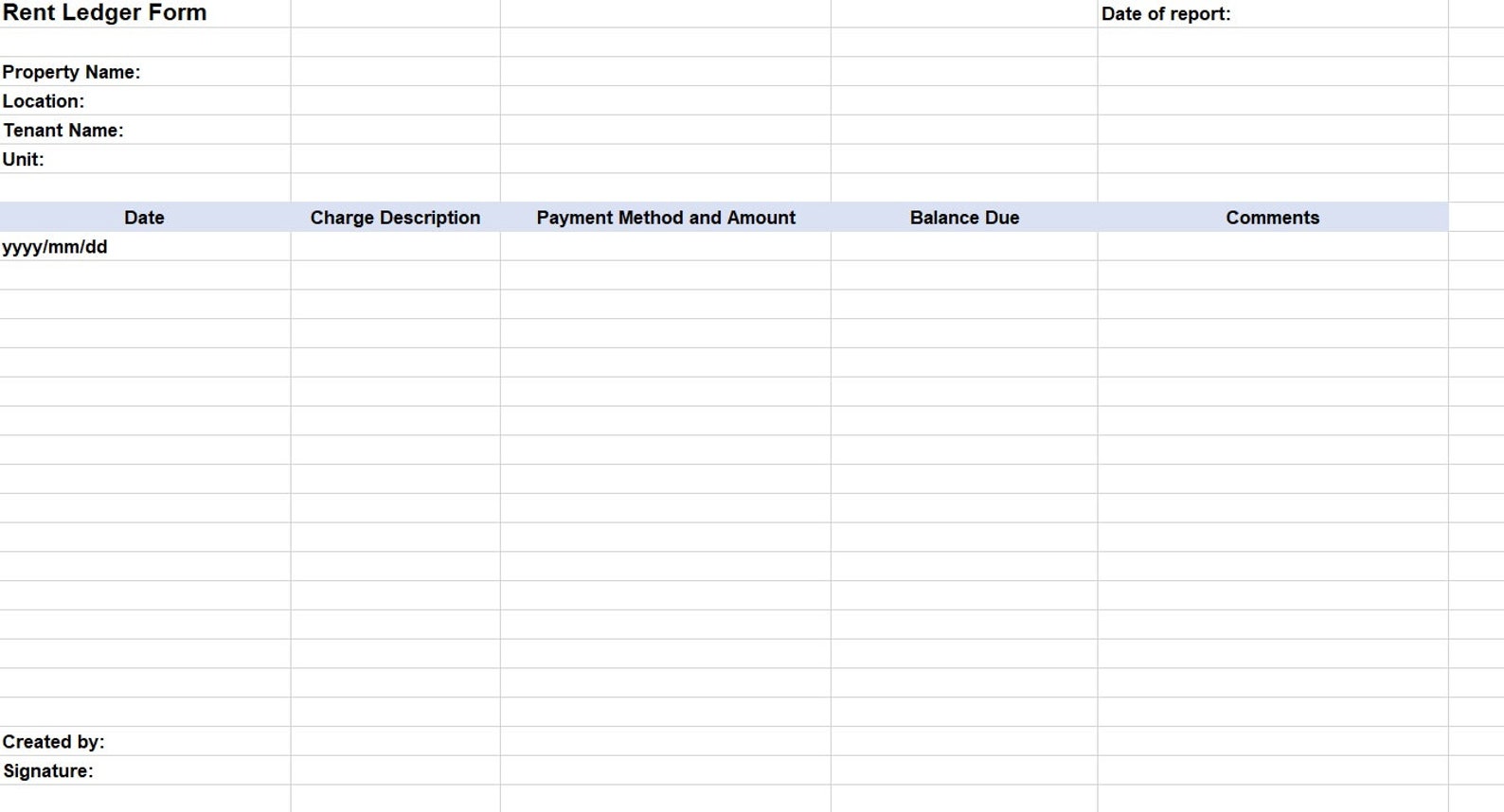 Rental Ledger Template, Rent Ledger, Rent Ledger Template, Rent Payment ...