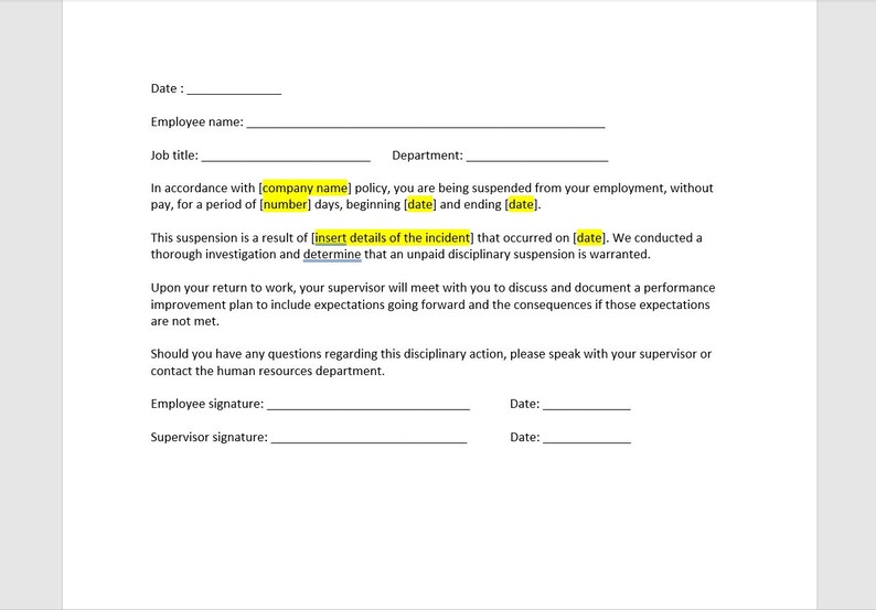 Notice of Disciplinary Suspension, Notice of Disciplinary Suspension