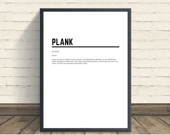 Plank Print, Gym Wall Art, Motivational Print, Inspirational Wall Art, Inspiration Wall Art, Home Gym Print, Workout Print, Gym Poster